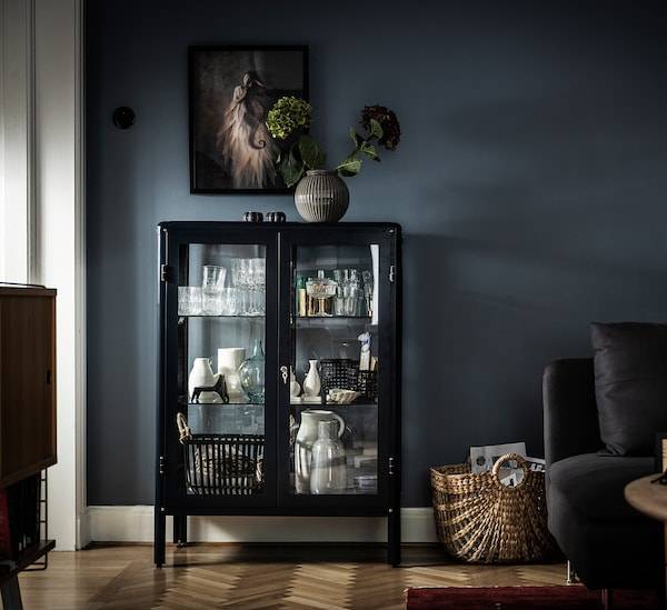 FABRIKÖR Vitrine, schwarzblau, Jubiläumsangebot