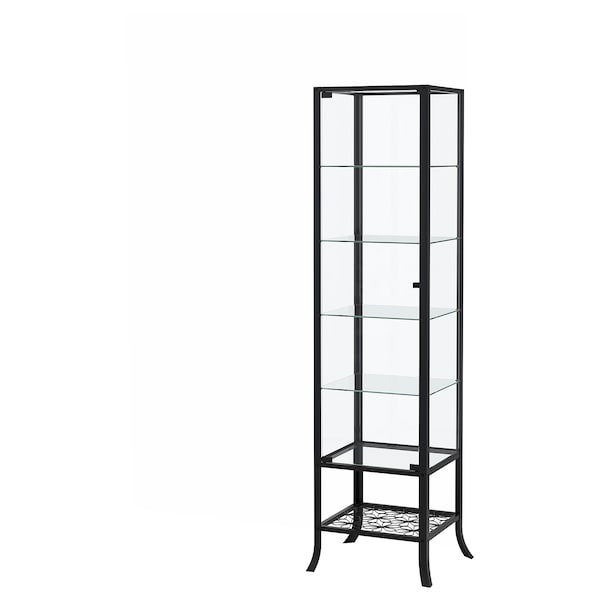 KLINGSBO Vitrine, schwarz/Klarglas,