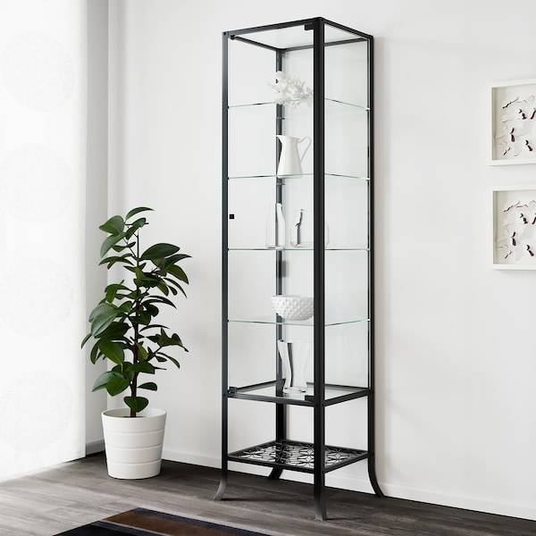 KLINGSBO Vitrine, schwarz/Klarglas, Top Angebot