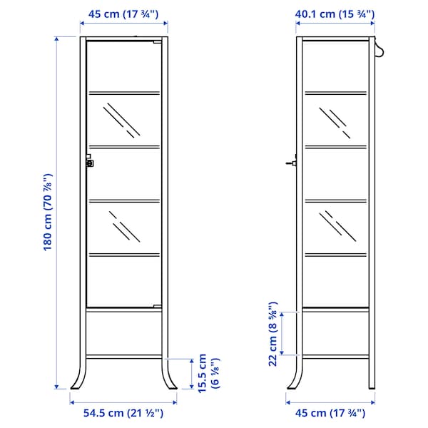 KLINGSBO Vitrine, schwarz/Klarglas, Top Angebot
