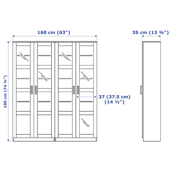 BRIMNES Vitrine, weiß, Online Outlet