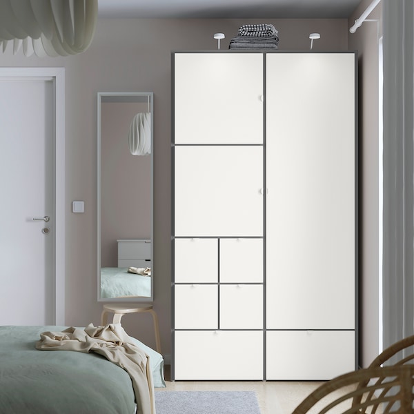 VISTHUS Kleiderschrank, grau/weiß, Riesige Ersparnisse