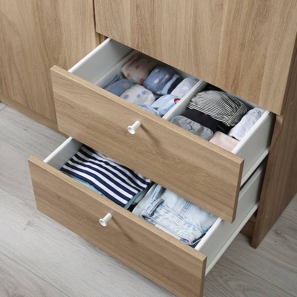 VILHATTEN Kleiderschrank m 2 Türen+2Schubl., Eichenachbildung, Letzte 3 Tage