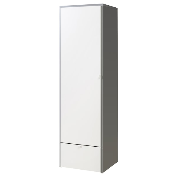 VISTHUS Kleiderschrank, grau/weiß,