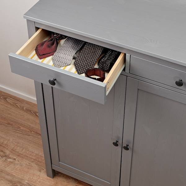 HEMNES Wäscheschrank, grau lasiert, Letzte 2 Tage