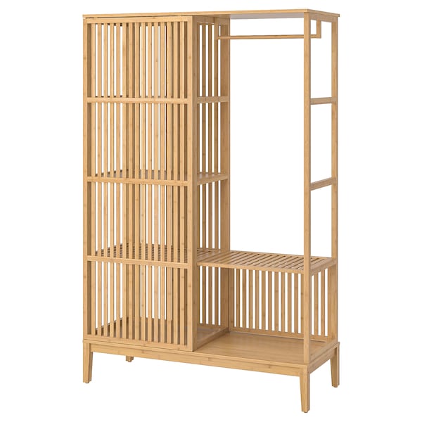 NORDKISA Kleiderschrank, offen/Schiebetür, Bambus,