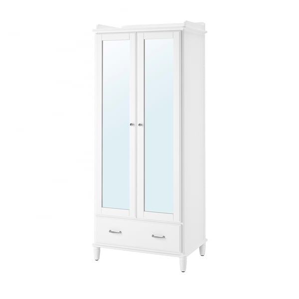 TYSSEDAL Kleiderschrank, weiß/Spiegelglas,