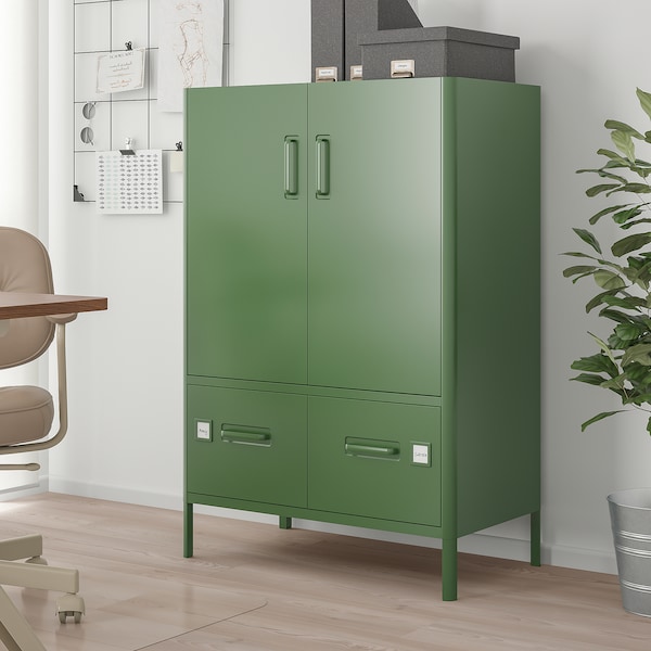 IDÅSEN Schrank mit Türen+Schubladen, dunkelgrün, Nur für heute
