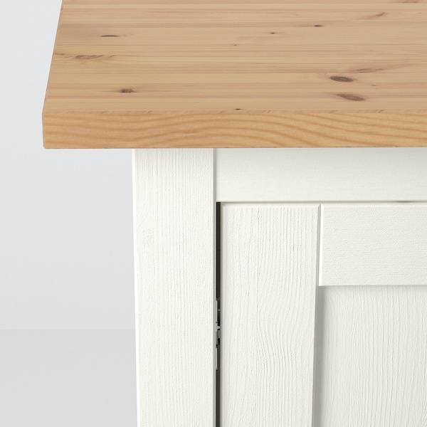 HEMNES Sideboard, weiß gebeizt/hellbraun, 2025
