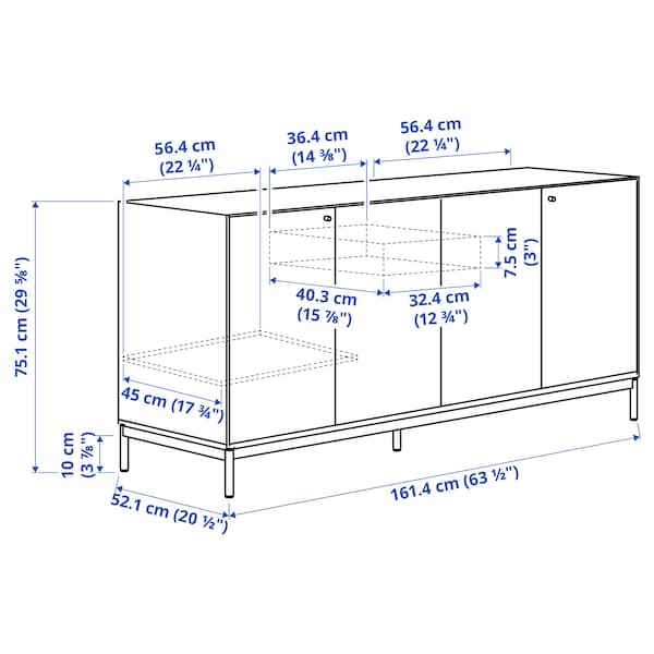 BOASTAD Sideboard, schwarz/Eichenfurnier, Online