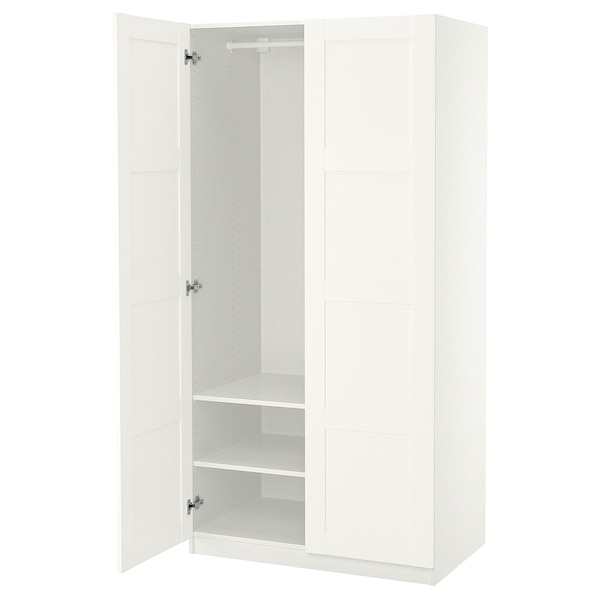 PAX / BERGSBO Kleiderschrank, weiß/weiß,