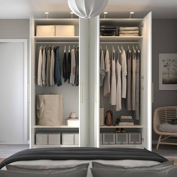 PAX / FORSAND Kleiderschrank, weiß/weiß, Großer Ausverkauf