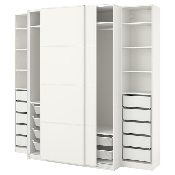 PAX / MEHAMN Kleiderschrank, weiß/doppelseitig weiß,