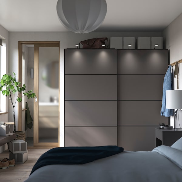 PAX / MEHAMN Kleiderschrank, dunkelgrau/doppelseitig dunkelgrau, Vatertagsangebot