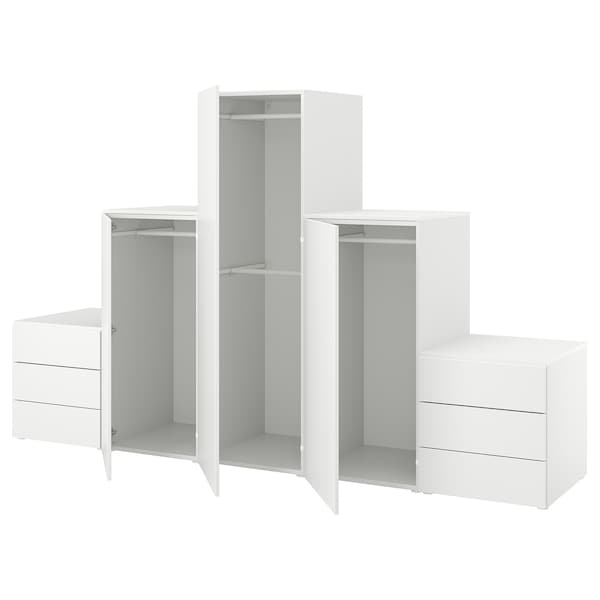 PLATSA Kleiderschrank m 3 Türen+6Schubl., weiß/Fonnes weiß,
