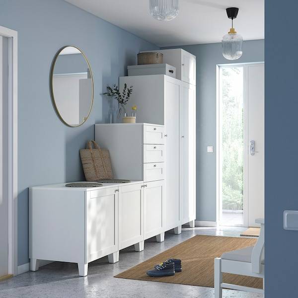 PLATSA Kleiderschrank m 6 Türen+3Schubl., weiß/Sannidal weiß, Heißer Verkauf