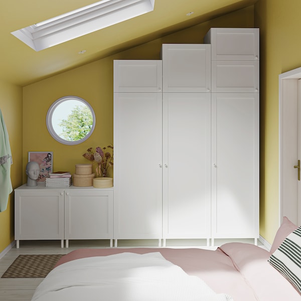 PLATSA Kleiderschrank mit 9 Türen, weiß Sannidal/weiß, Zeitlich begrenztes Angebot