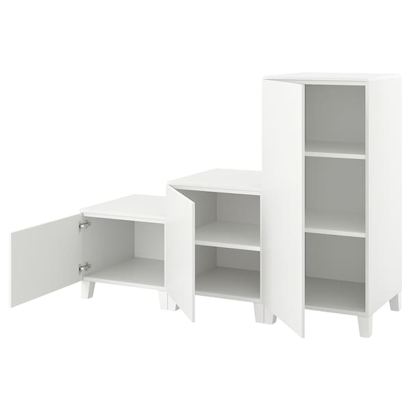 PLATSA Kleiderschrank mit 3 Türen, weiß/Fonnes weiß,