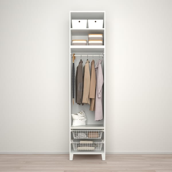 PLATSA Schrank mit 2 Türen, weiß STRAUMEN Spiegelglas/FONNES weiß, Begrenzt auf 3 Tage