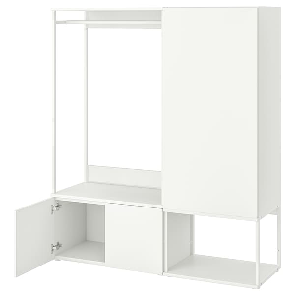 PLATSA Kleiderschrank mit 3 Türen, weiß/Fonnes weiß,
