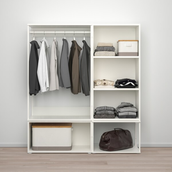 PLATSA Kleiderschrank mit 3 Türen, weiß/Fonnes weiß, Black Friday Preise