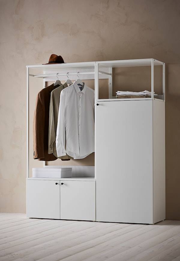PLATSA Kleiderschrank mit 3 Türen, weiß/Fonnes weiß, Black Friday Preise
