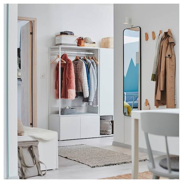 PLATSA Kleiderschrank mit 3 Türen, weiß/Fonnes weiß, Black Friday Preise