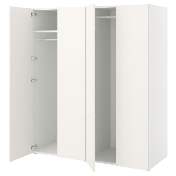 PLATSA Kleiderschrank mit 4 Türen, weiß/Fonnes weiß,