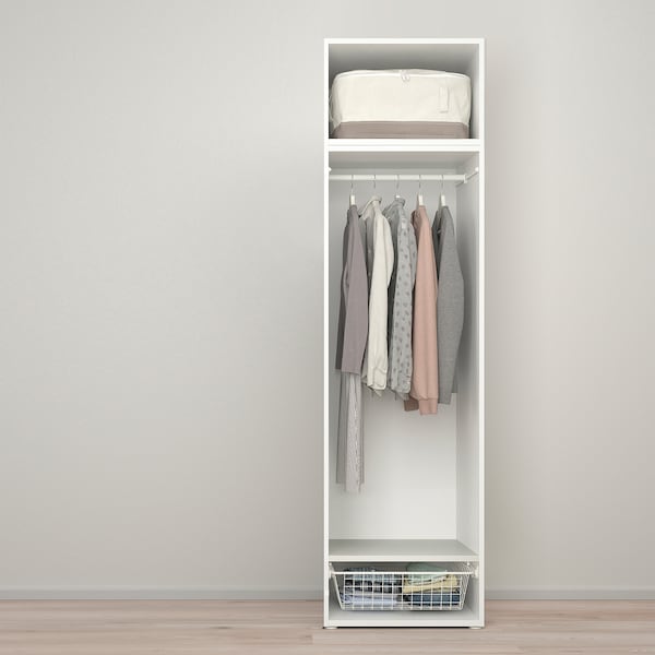 PLATSA Schrank mit 2 Türen, weiß/Kalbåden glänzende Kiefernachbildung, 50% Rabatt für begrenzte Zeit