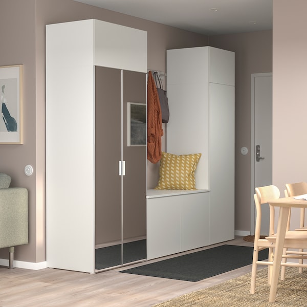 PLATSA Kleiderschrank mit 9 Türen, weiß STRAUMEN Spiegelglas/FONNES weiß, Rabatte dieses Monats