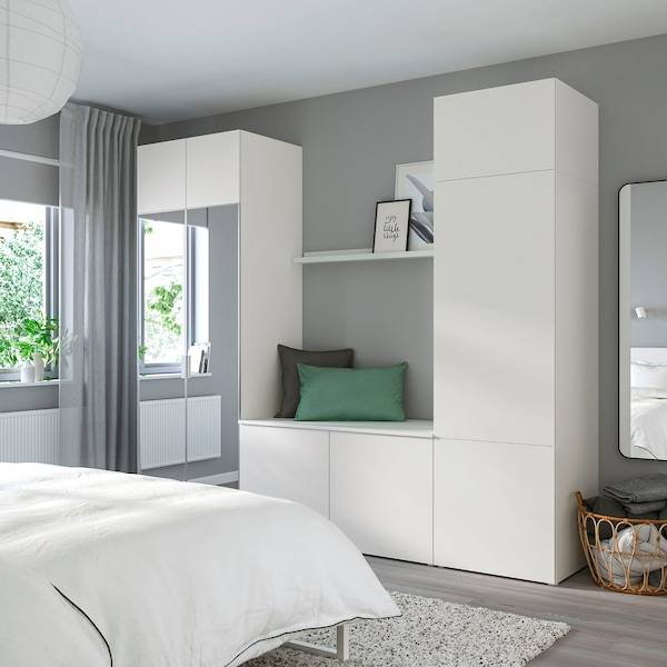 PLATSA Kleiderschrank mit 9 Türen, weiß STRAUMEN Spiegelglas/FONNES weiß, Rabatte dieses Monats
