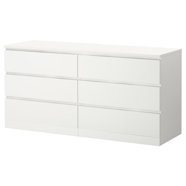 MALM Kommode mit 6 Schubladen, weiß,