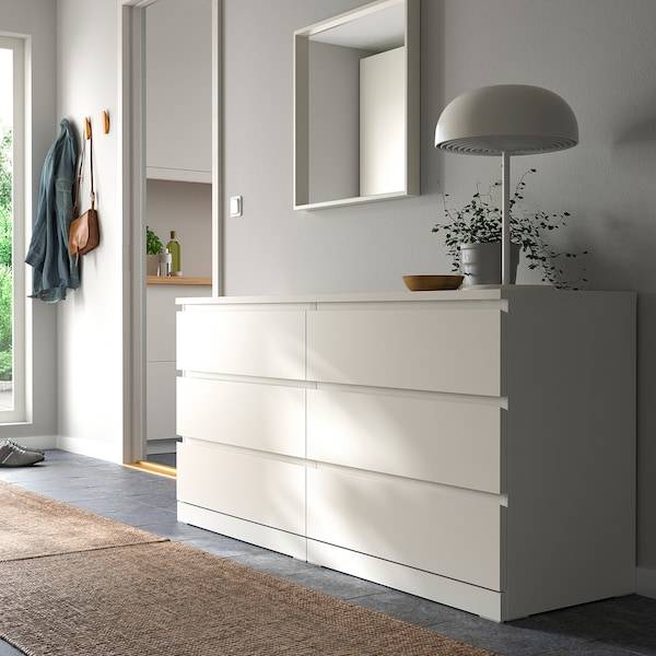 MALM Kommode mit 6 Schubladen, weiß, Verkauf