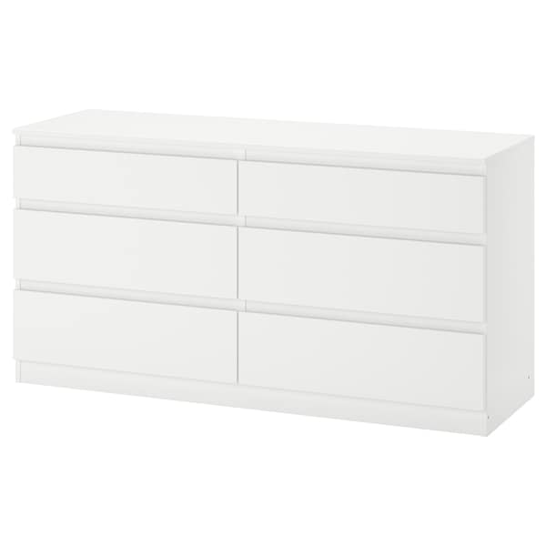 KULLEN Kommode mit 6 Schubladen, weiß,