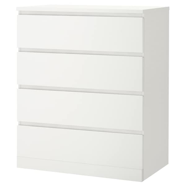 MALM Kommode mit 4 Schubladen, weiß,
