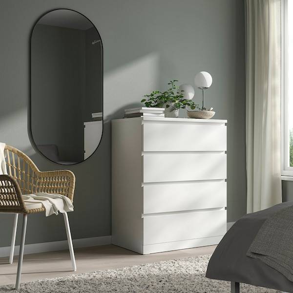 MALM Kommode mit 4 Schubladen, weiß, Hotsell