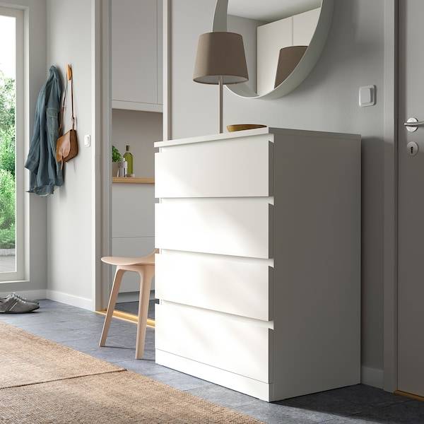 MALM Kommode mit 4 Schubladen, weiß, Hotsell