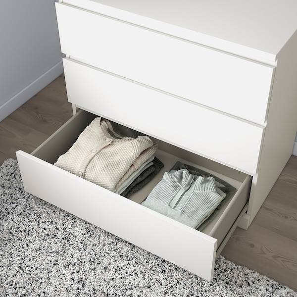 MALM Kommode mit 3 Schubladen, weiß, Günstiger Verkauf