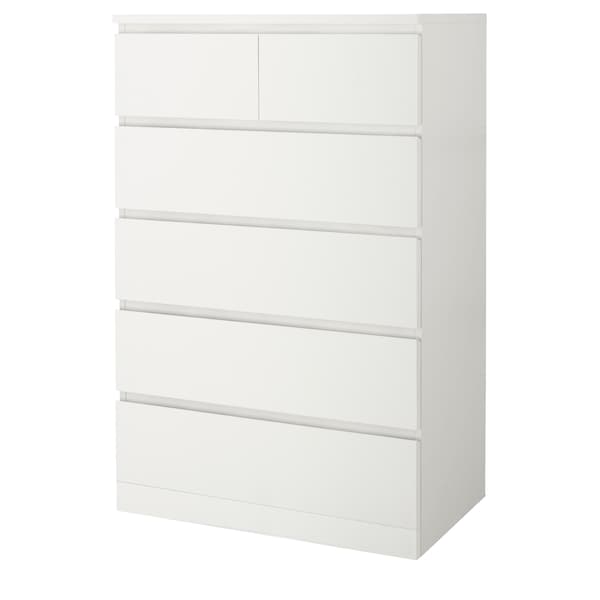 MALM Kommode mit 6 Schubladen, weiß,
