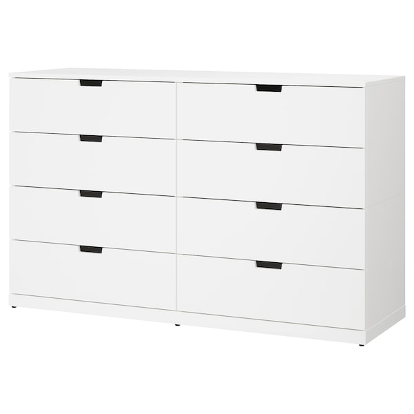 NORDLI Kommode mit 8 Schubladen, weiß,