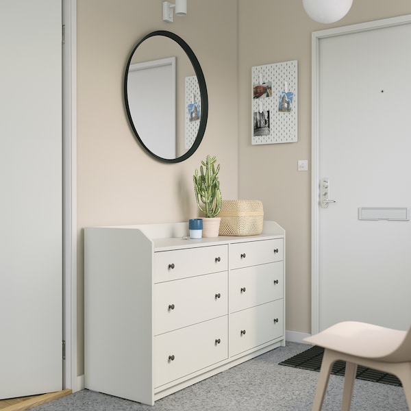 HAUGA Kommode mit 6 Schubladen, weiß, Online Shopping