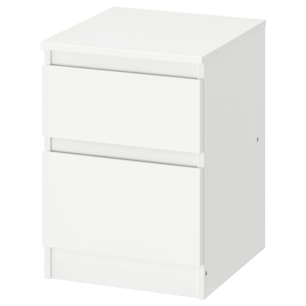 KULLEN Kommode mit 2 Schubladen, weiß,