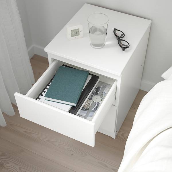 KULLEN Kommode mit 2 Schubladen, weiß, Neueste Mode