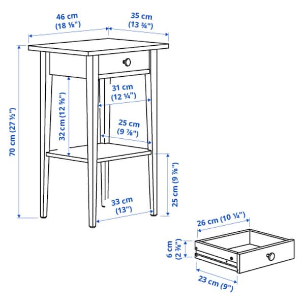 HEMNES Ablagetisch, weiß gebeizt, Zeitlich begrenztes Angebot