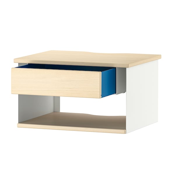 STOMSÖ Ablagetisch zur Wandmontage, Birkenachbildung weiß/blau, Bestseller