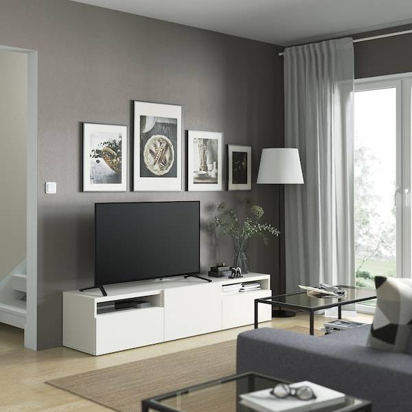 BESTÅ TV-Bank, weiß/Lappviken weiß, Begrenztes Angebot