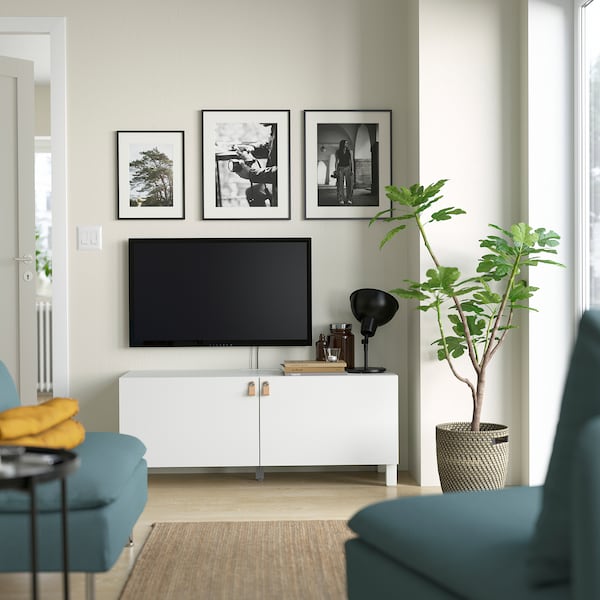 BESTÅ TV-Bank mit Türen, weiß/Lappviken/Stubbarp weiß, Online Shopping