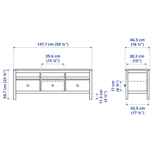 HEMNES TV-Bank, weiß gebeizt/hellbraun, Cyber Monday