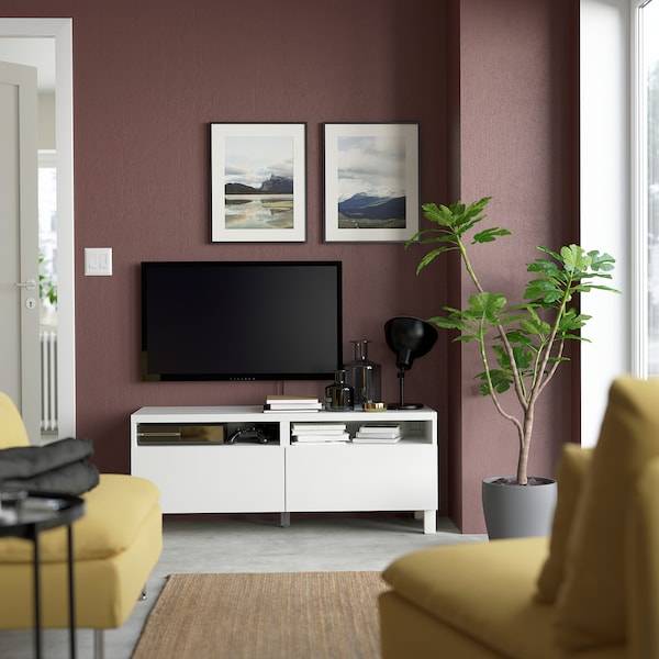 BESTÅ TV-Bank mit Schubladen, weiß/Lappviken/Stubbarp weiß, Zeitlich begrenztes Angebot
