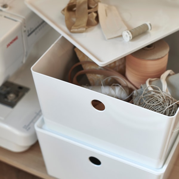 KUGGIS Box mit Deckel, weiß, Kauf eins, bekomm eins gratis